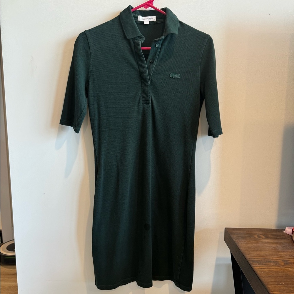100% Authentic Lacoste 3/4 Sleeve Dress, Size 34, Green Color